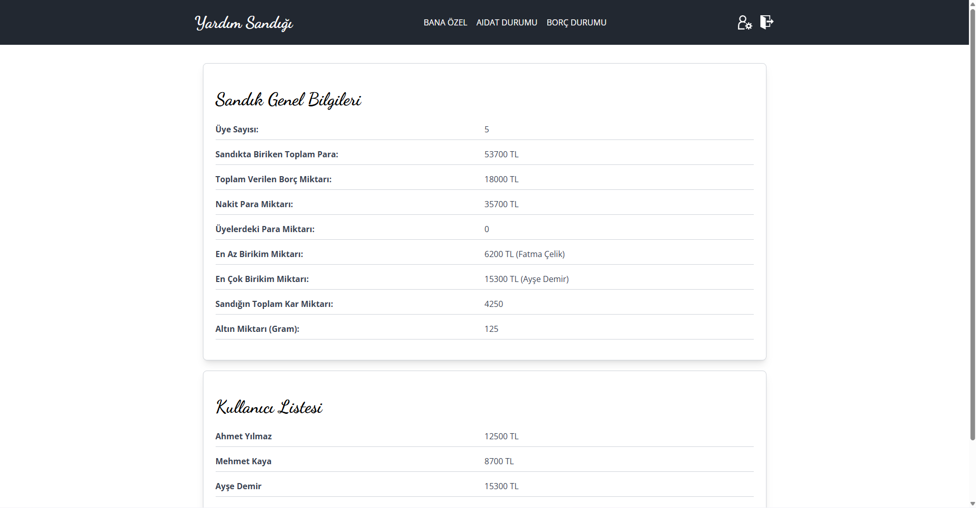 Yardım Sandığı - Next.js Finansal Platform